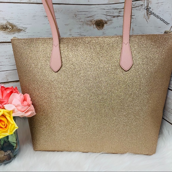 Holiday Rose gold Kate spade joeley Tote Glitter - Picture 5 of 8